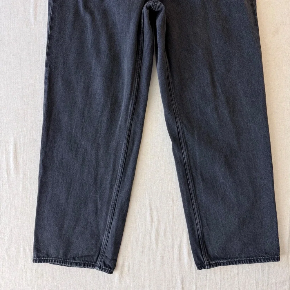 Uniqlo Relaxed Straight Jeans Mens 34 Black Denim Pants
